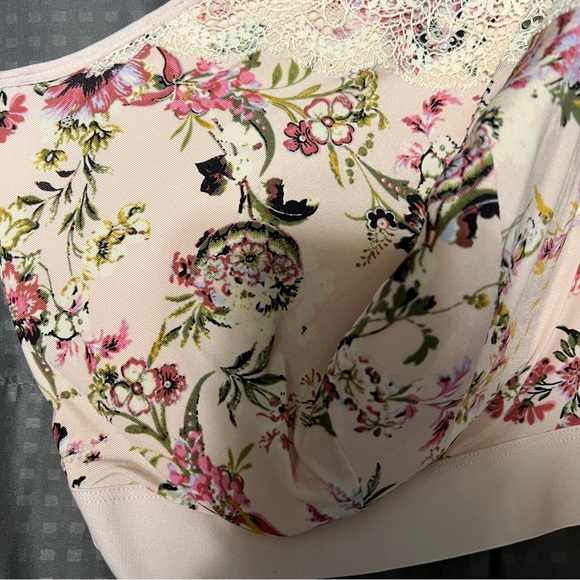 Cacique bra balconette light pink with floral new nwt size 42H - Picture 2 of 9